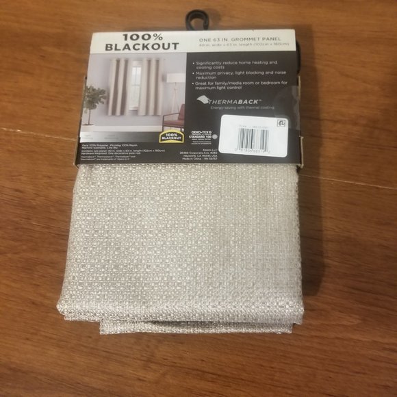 Eclipse Blackout 40x63 Desmond Flax Basketweave Grommet Gold Tan Curtain - Picture 4 of 8